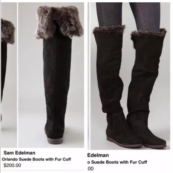 Sam Edelman Over The Knee Suede Faux Fur Boot - Picture 7 of 7